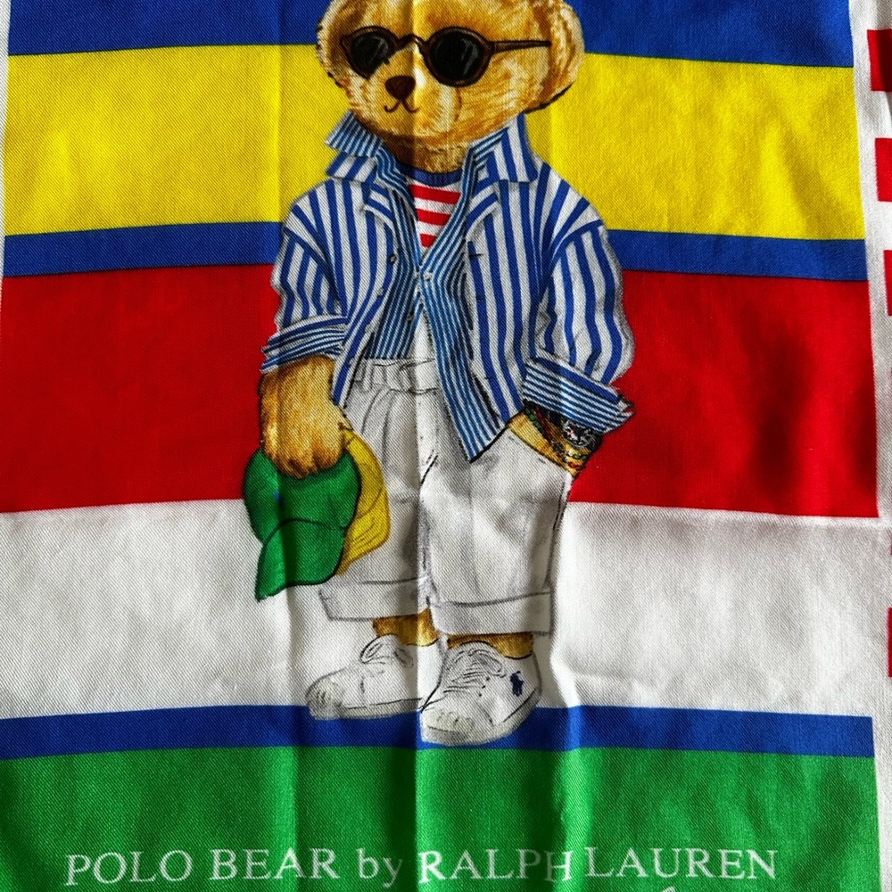 Ralph Lauren Green and Blue Striped Scarf